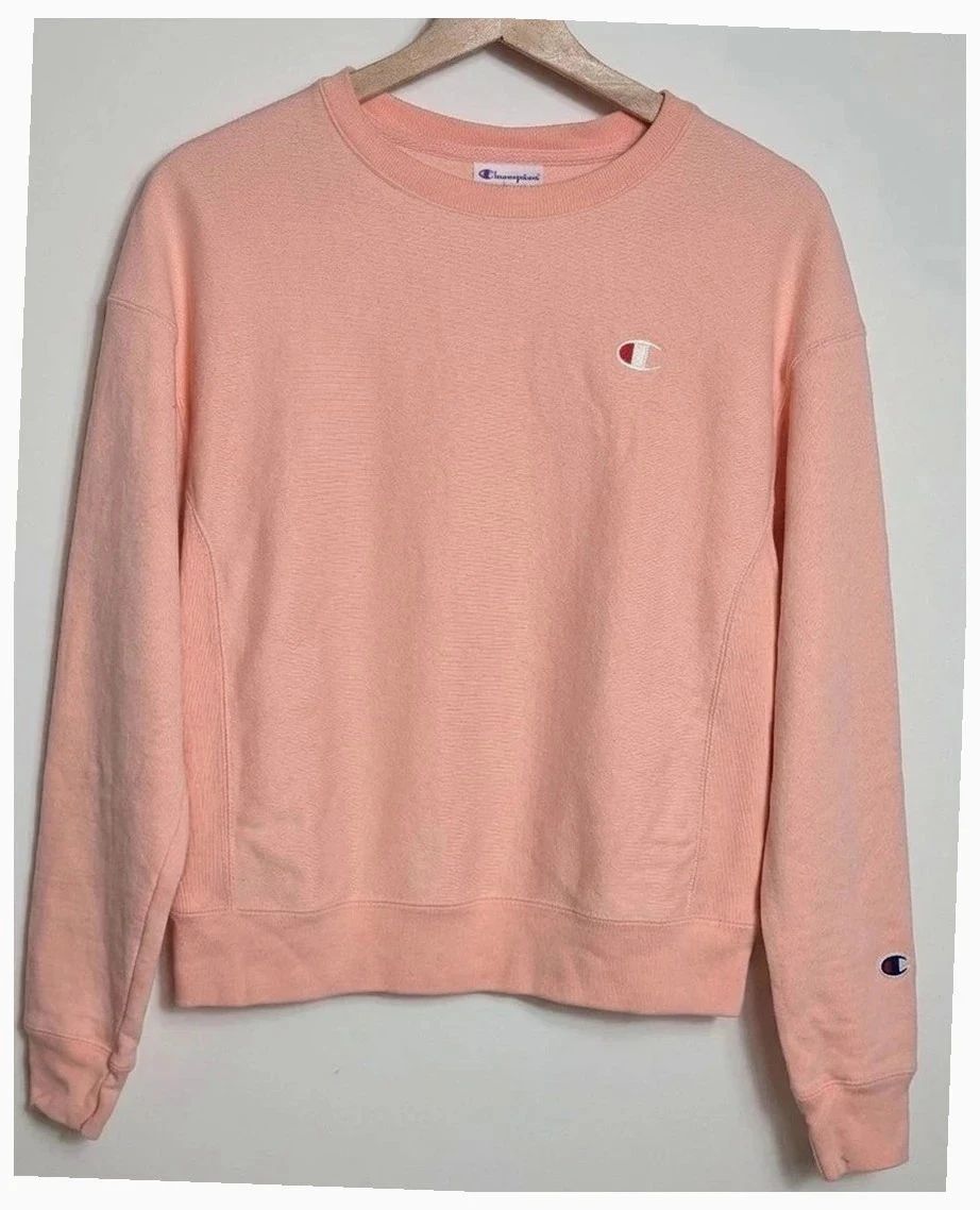 Sweat Champion Reverse Weave rose poudré crewneck femme S streetwear